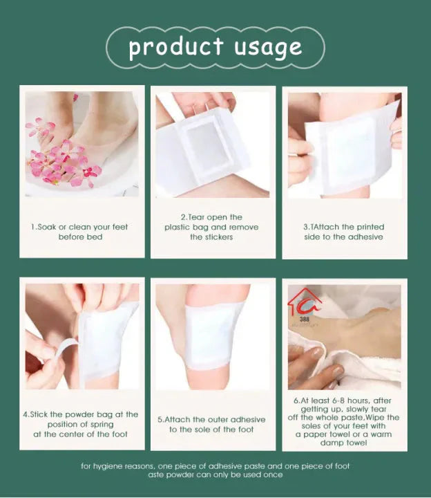 100% Merbal & Gentle Ingredient Detox Foot Patch (Buy 10 Get 10 Free)